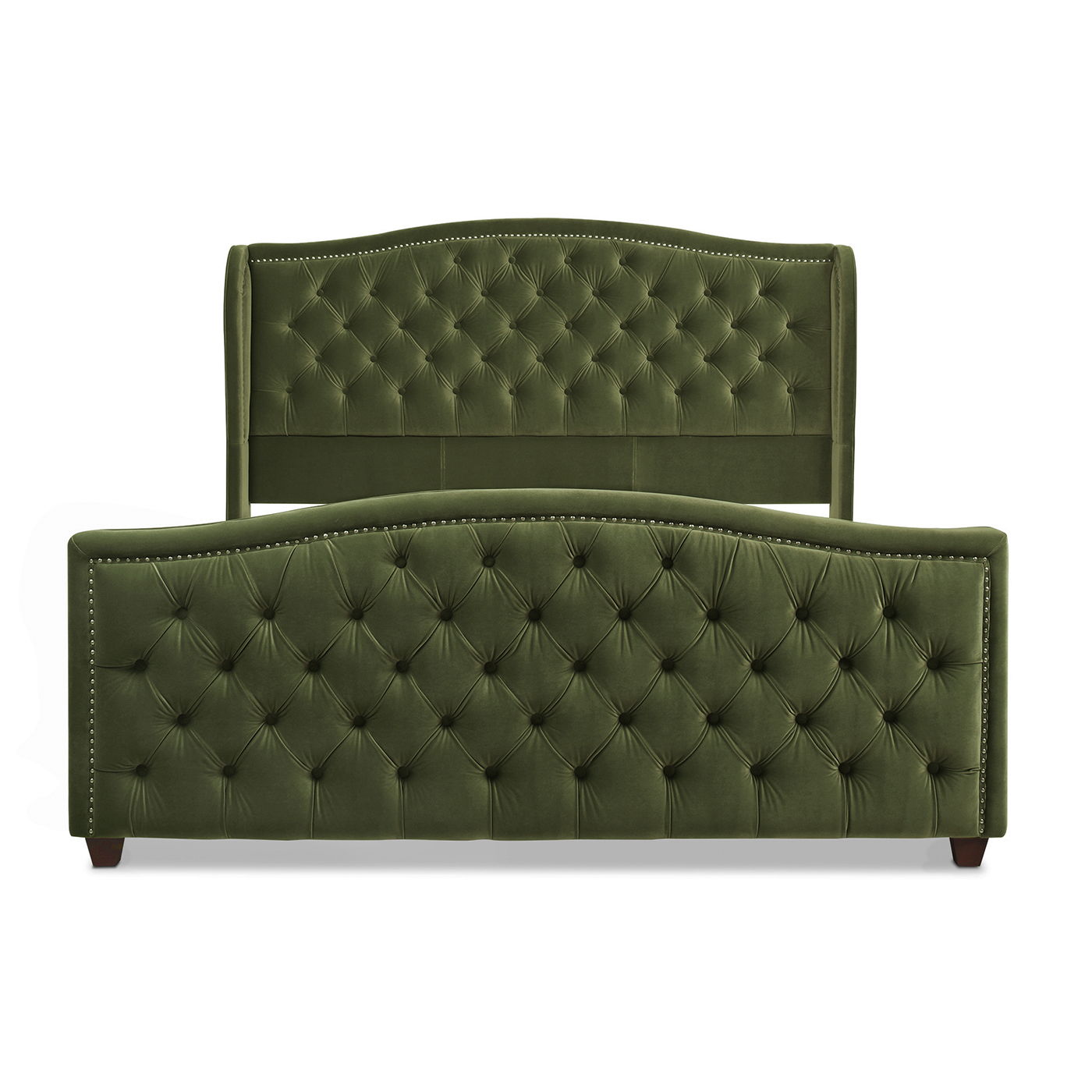 Solid Upholstered Bed Frame and Headboard Set