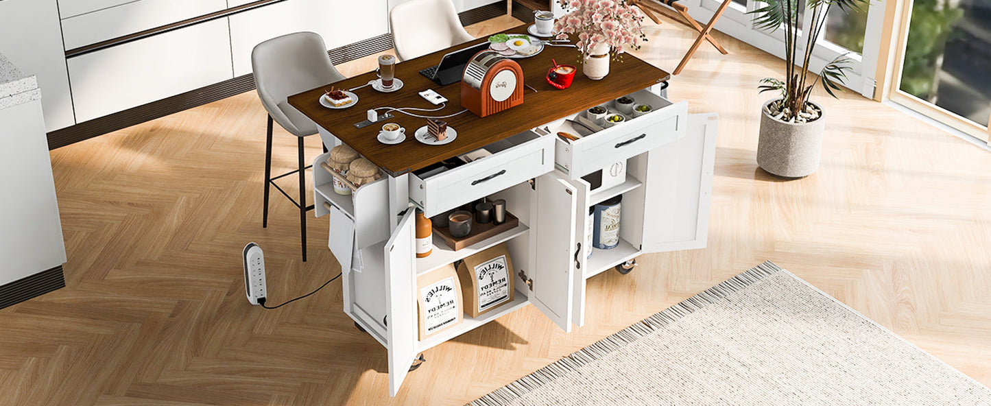 Large Farmhouse Kitchen Island and Power Outlet
