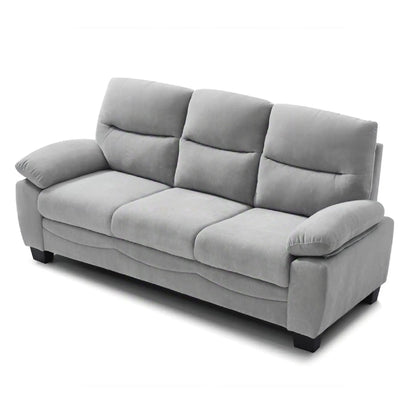 Summerton sofa with pillow top arms in gray fabric, stationary sofa Unique Piece Furniture on Tampa Home & Garden Store