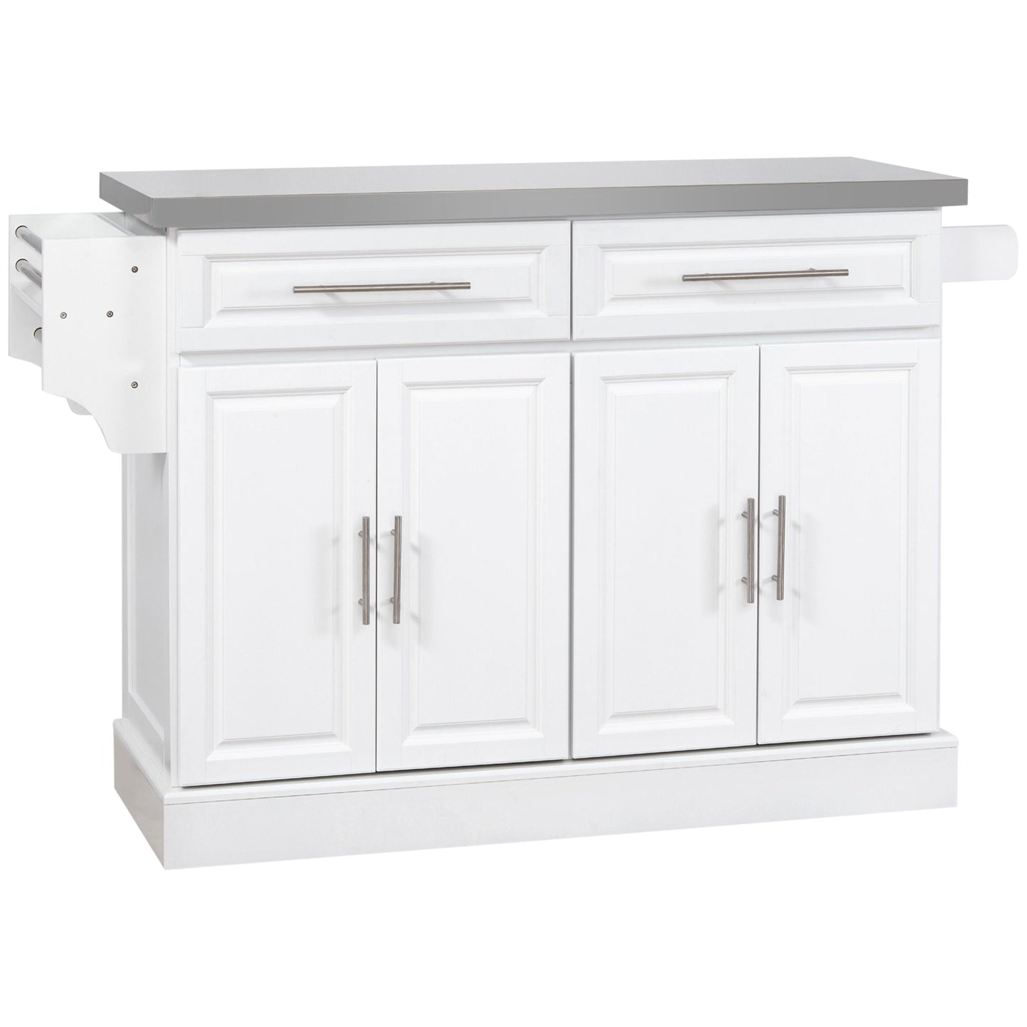 Stainless Steel Rolling Kitchen Cart with Drawers
