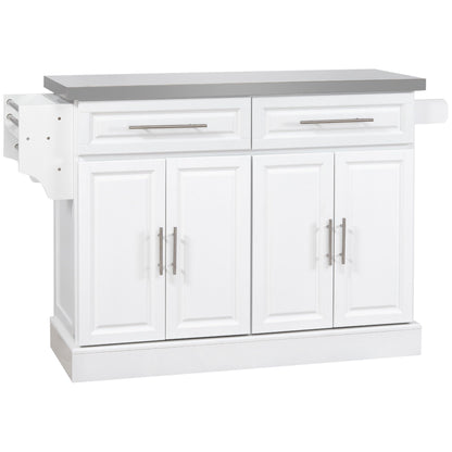 Stainless Steel Rolling Kitchen Cart with Drawers