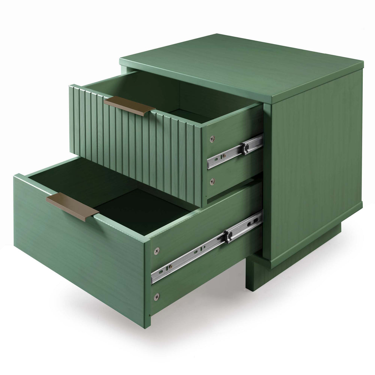 Granville Nightstand with 2 Drawers, solid wood construction, green finish accent nightstand on Tampa Home & Garden Store