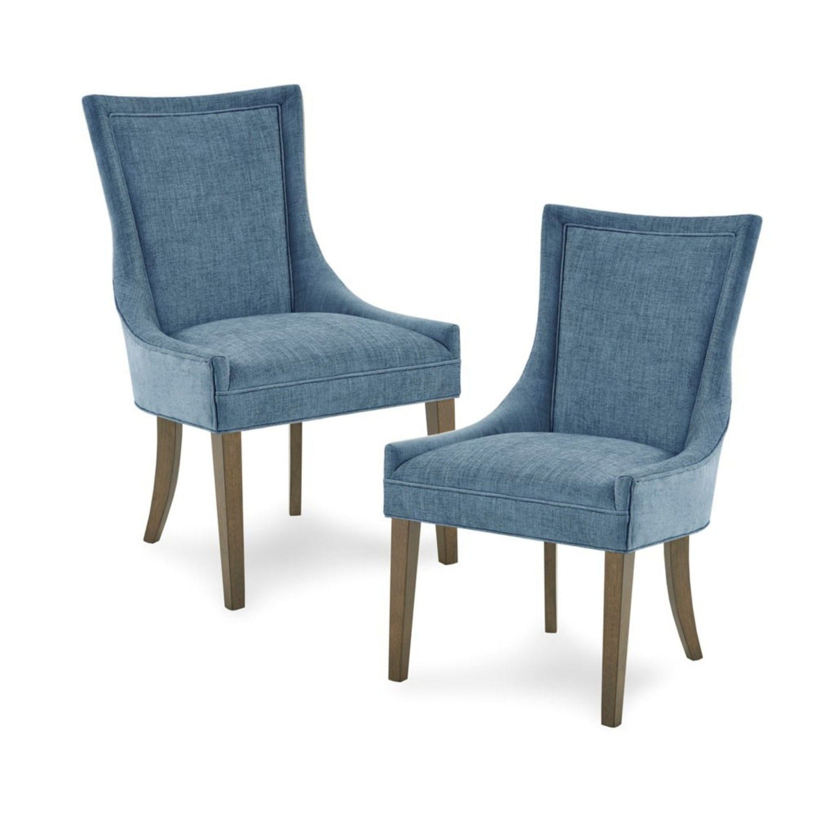 Elegant dining side chair set of 2 in blue upholstery with solid wood legs HouseOfZazla on Tampa Home & Garden Store