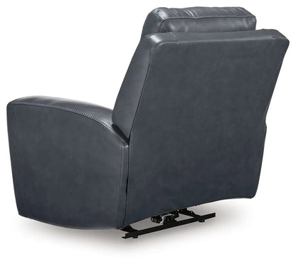 Bexhurst power recliner gray faux leather with adjustable headrest by Unique Piece Furniture on Tampa Home & Garden Store