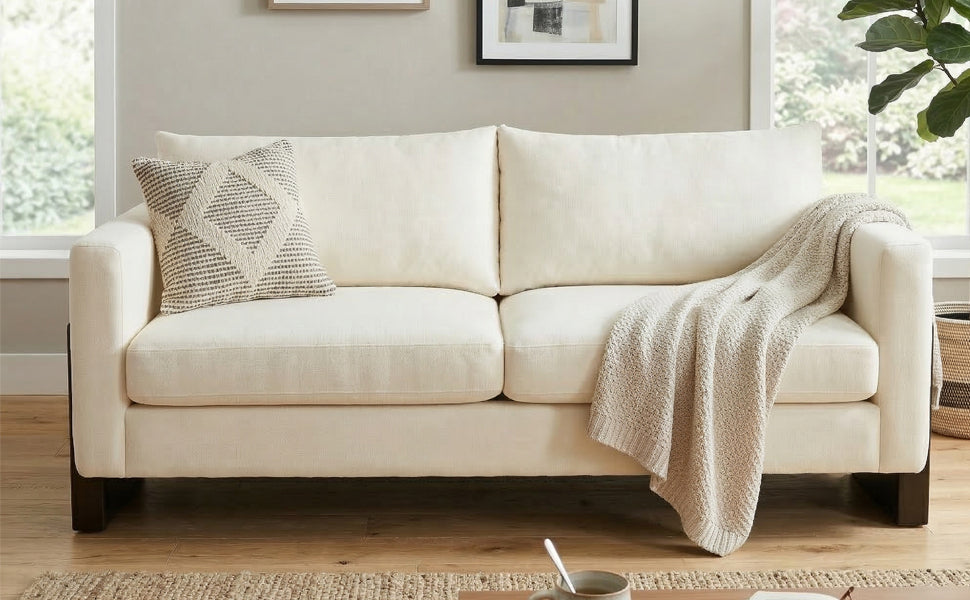 Modern 3 Seater Sofa and Chenille Upholstery