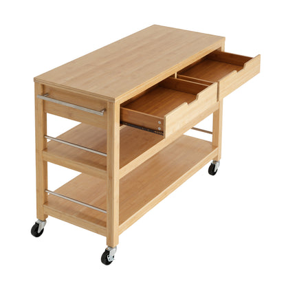 Indoor Multifunctional Bamboo Kitchen Cart
