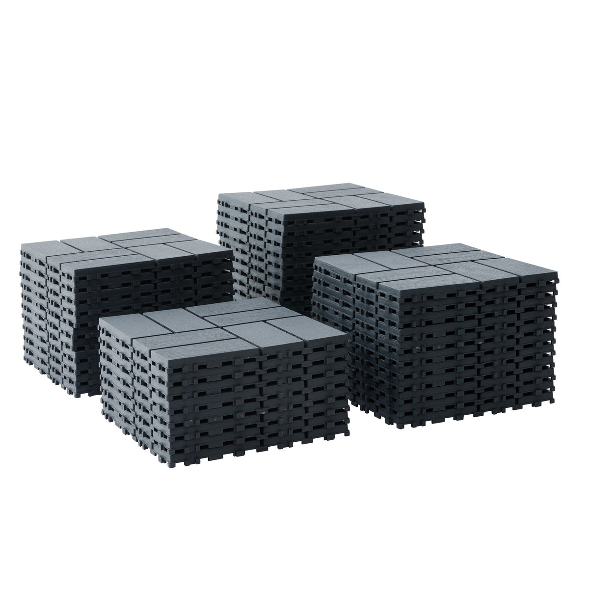 Interlocking deck tiles 44-pack in dark gray, modular tiles for easy installation on Tampa Home & Garden Store