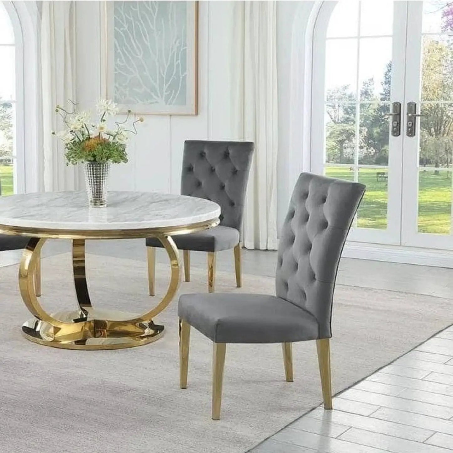 Modern Design Upholstered Dining Chair Set of 2