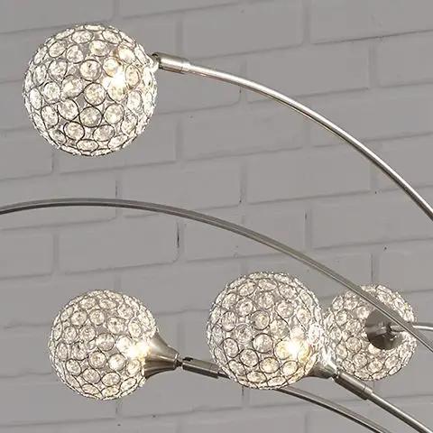 Winter Metal Arc Lamp With Crystal Balls Silver