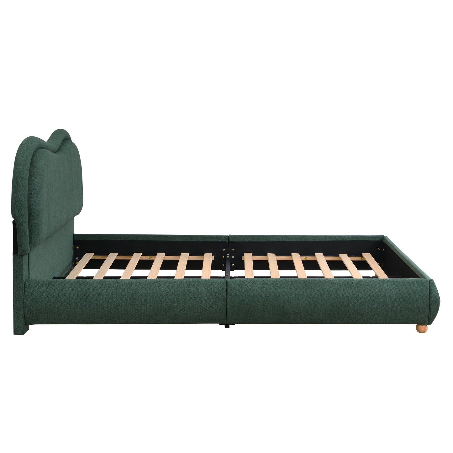 Queen Platform Bed and Soft Curved Headboard