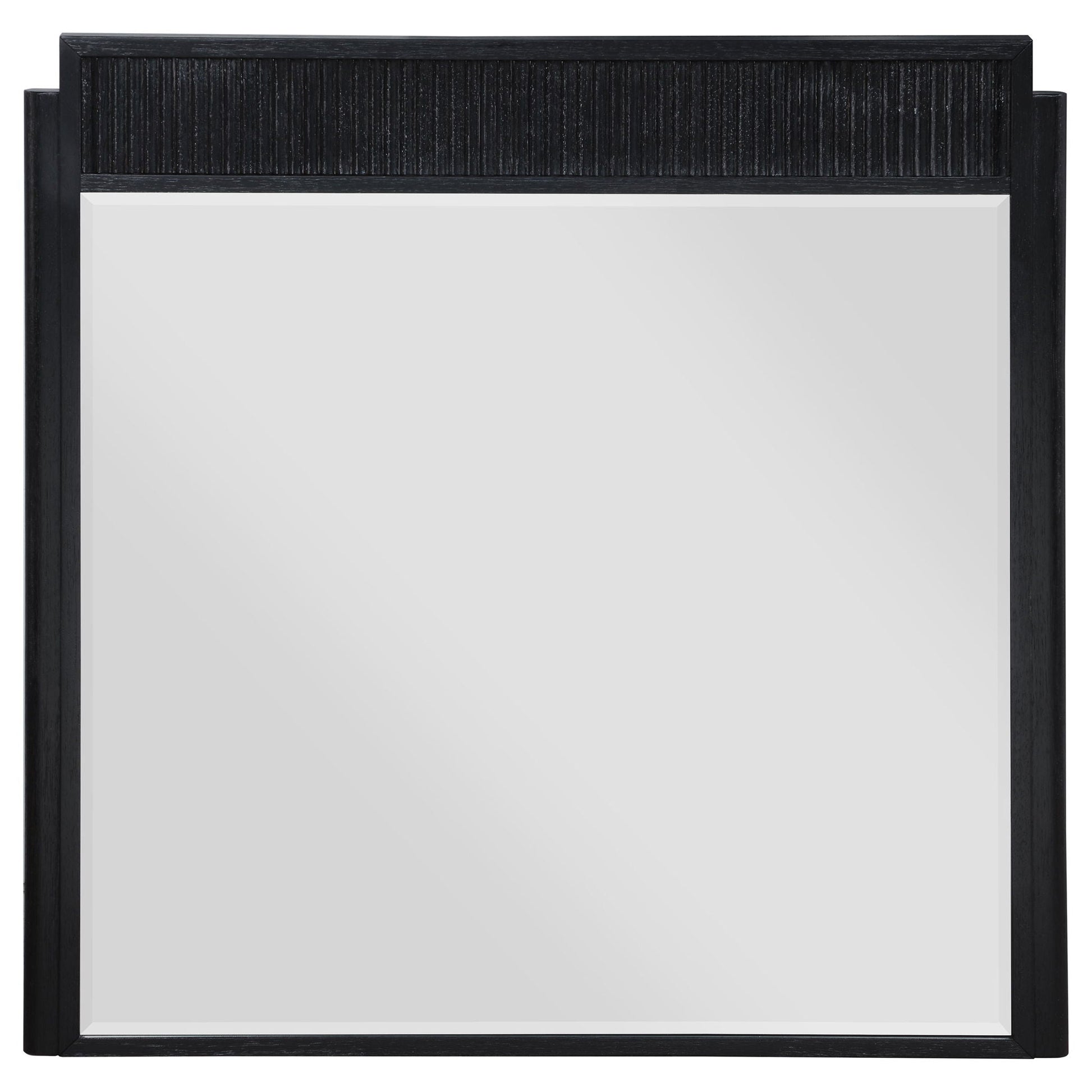 Ennis 4 Piece Bedroom Set headboard in black with ribbed top panel and pale center panel on Tampa Home & Garden Store