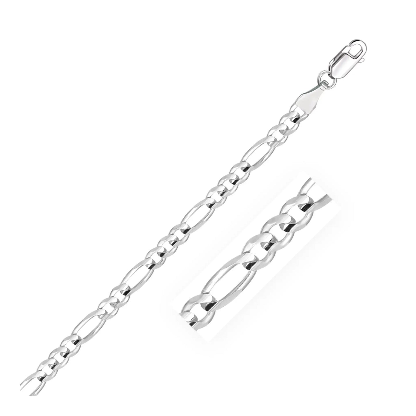 Figaro chain necklace 4.6mm 14k white gold solid by Bids.com on Tampa Home & Garden Store