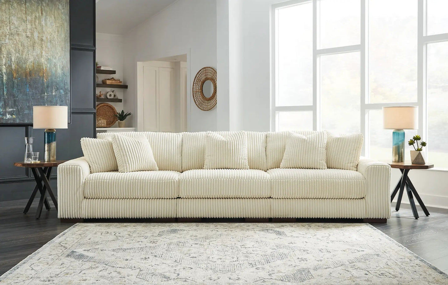 Lindyn Sectional Sofa with Cord Upholstery