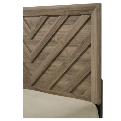 Chevron Patterned TV Stand in Light Brown