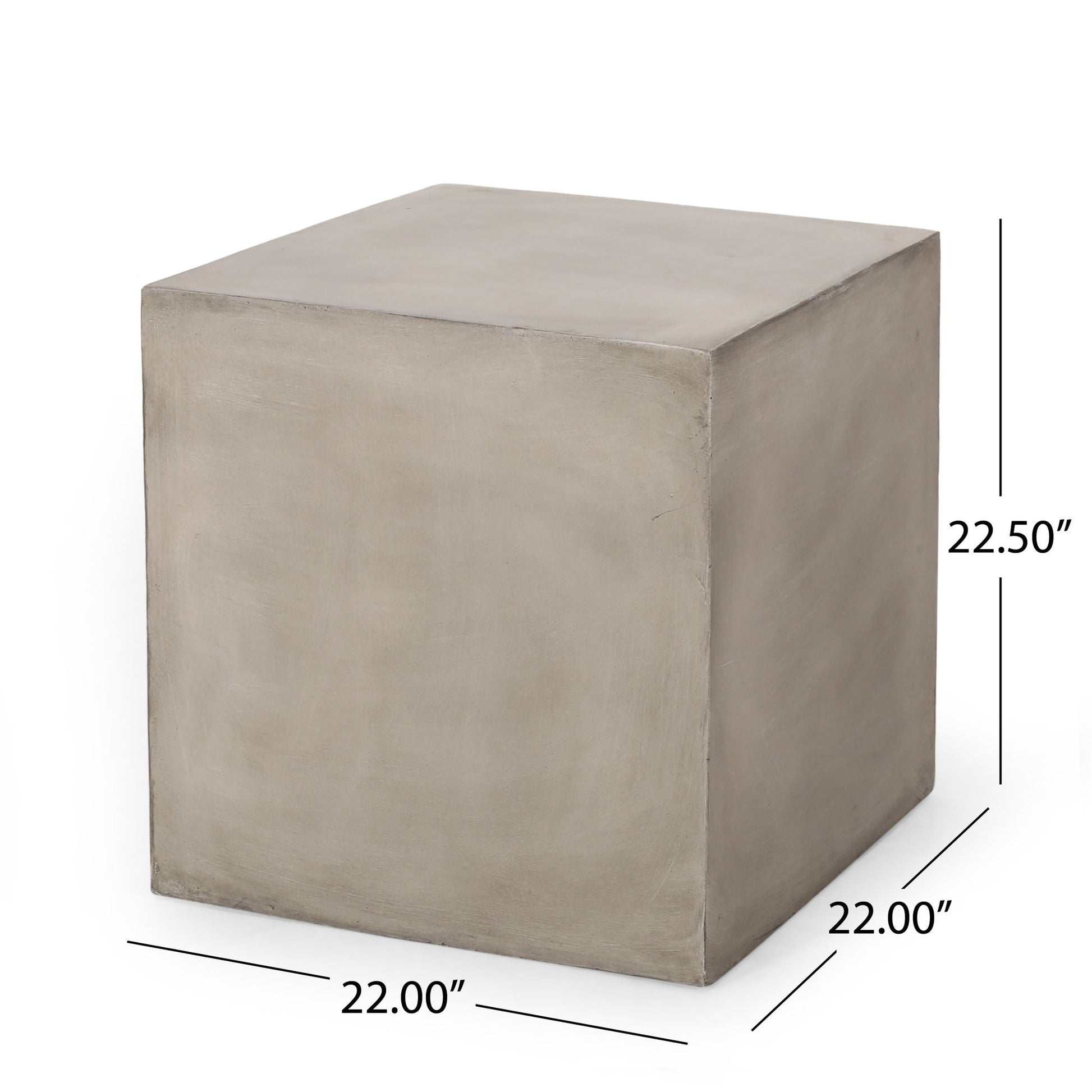 Outdoor Indoor Square Lightweight Side Table in concrete gray finish by HouseOfZazla on Tampa Home & Garden Store
