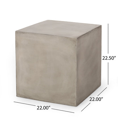 Outdoor Indoor Square Lightweight Side Table in concrete gray finish by HouseOfZazla on Tampa Home & Garden Store