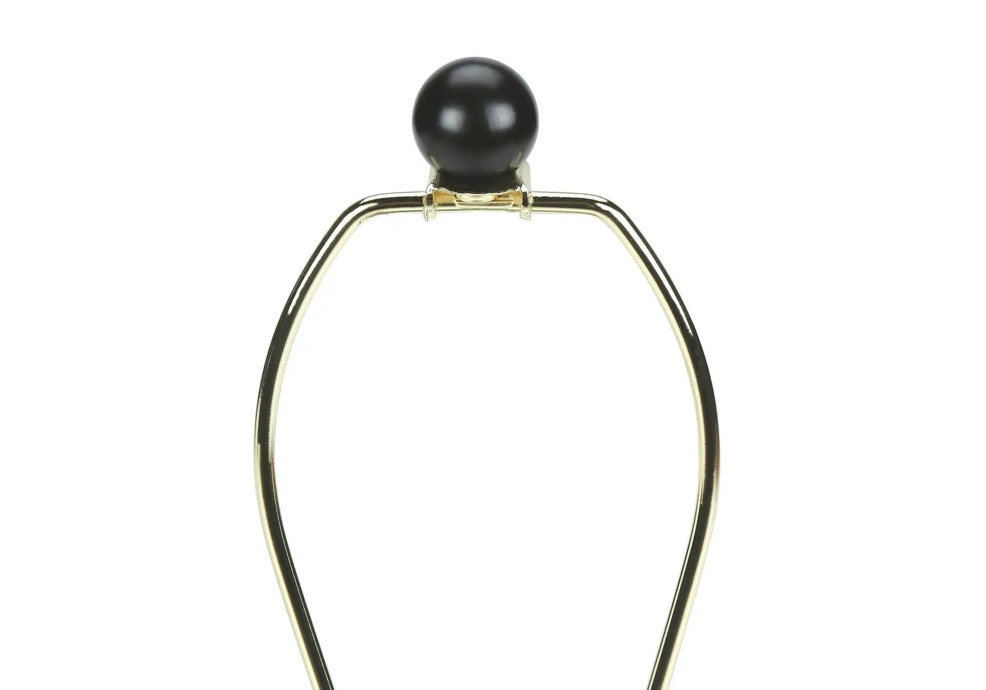Table lamp with black ceramic finial on a brass curved frame by Unique Piece Furniture on Tampa Home & Garden Store
