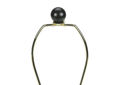 Table lamp with black ceramic finial on a brass curved frame by Unique Piece Furniture on Tampa Home & Garden Store