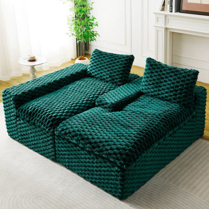 Modular Sofa, Convertible Twin Seat with Chaise