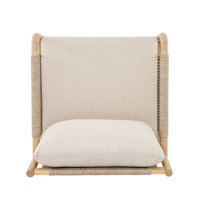 Casper Outdoor 6-Seater sofa with beige cushions and rope-wrapped wood frame on Tampa Home & Garden Store