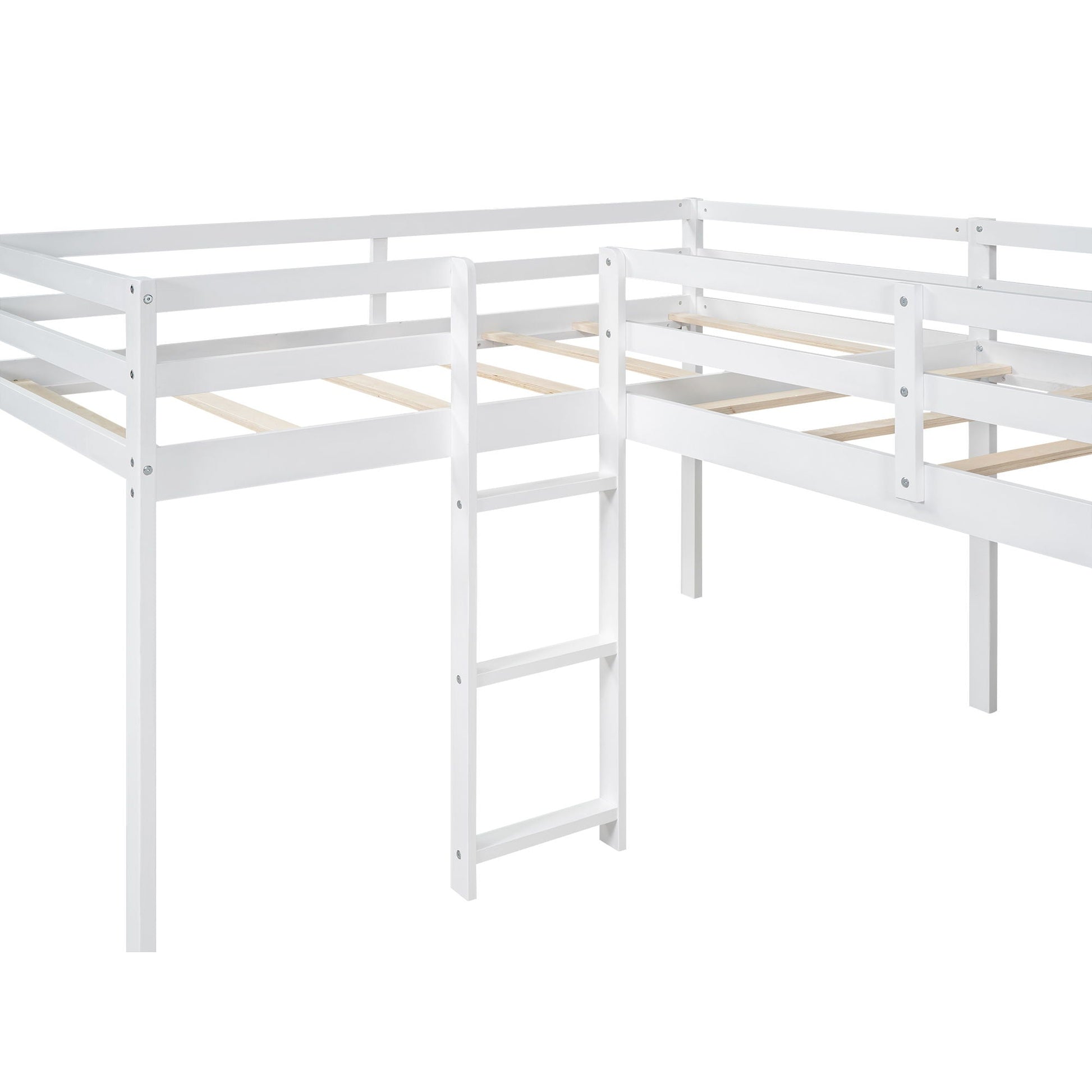 L Shaped Loft Bed With Ladder And Slide white wood loft bed frame HouseOfZazla on Tampa Home & Garden Store