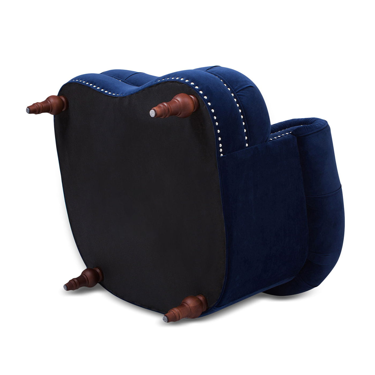 Victorian tufted blue velvet accent chair with nailhead trim by HouseOfZazla on Tampa Home & Garden Store