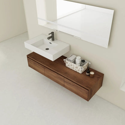 Modern Wall Mounted Vanity Resin Sink Drawer