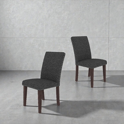 Upholstered Dining Chairs High Back Design Set 2