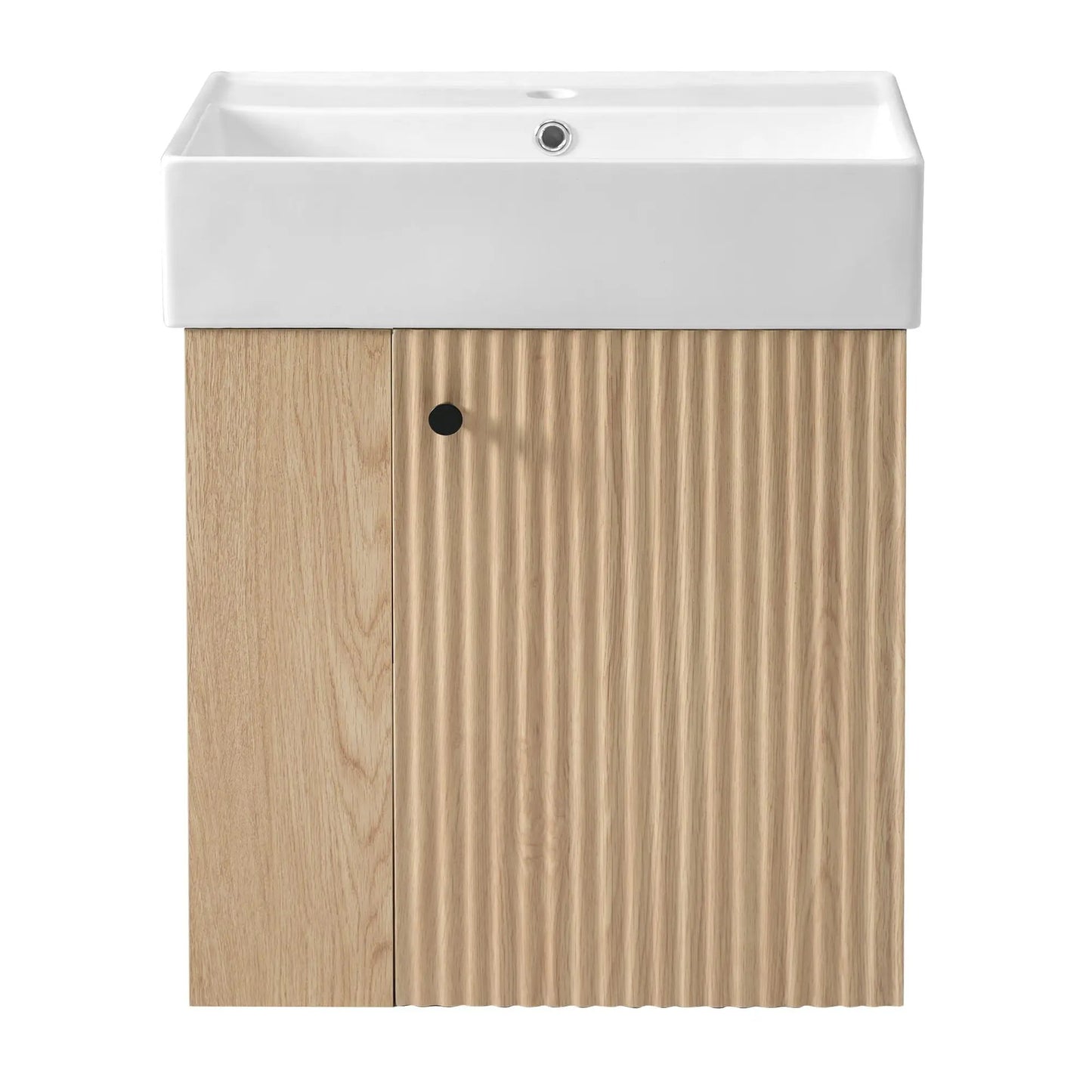Compact Modern Floating Vanity with Ceramic Basin