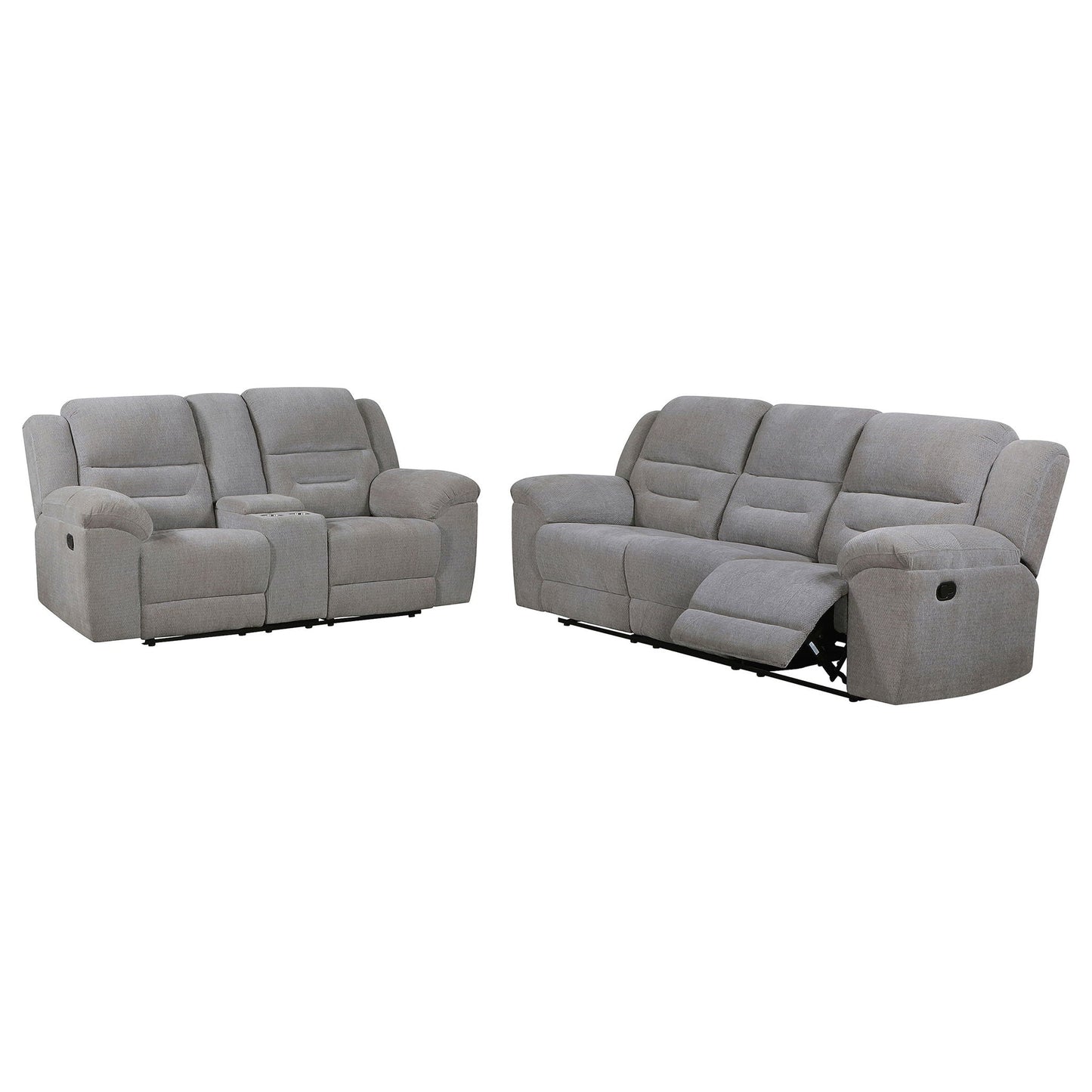 Sebring Gray Manual Reclining Sofa And Loveseat