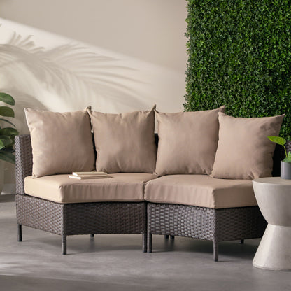 Pt Limon Modern Outdoor Single Sofa with beige cushions and dark wicker frame by HouseOfZazla on Tampa Home & Garden Store