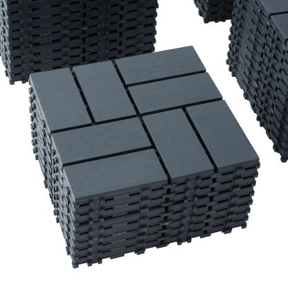 Deck tiles 44-pack interlocking, dark gray finish, easy installation, HouseOfZazla on Tampa Home & Garden Store