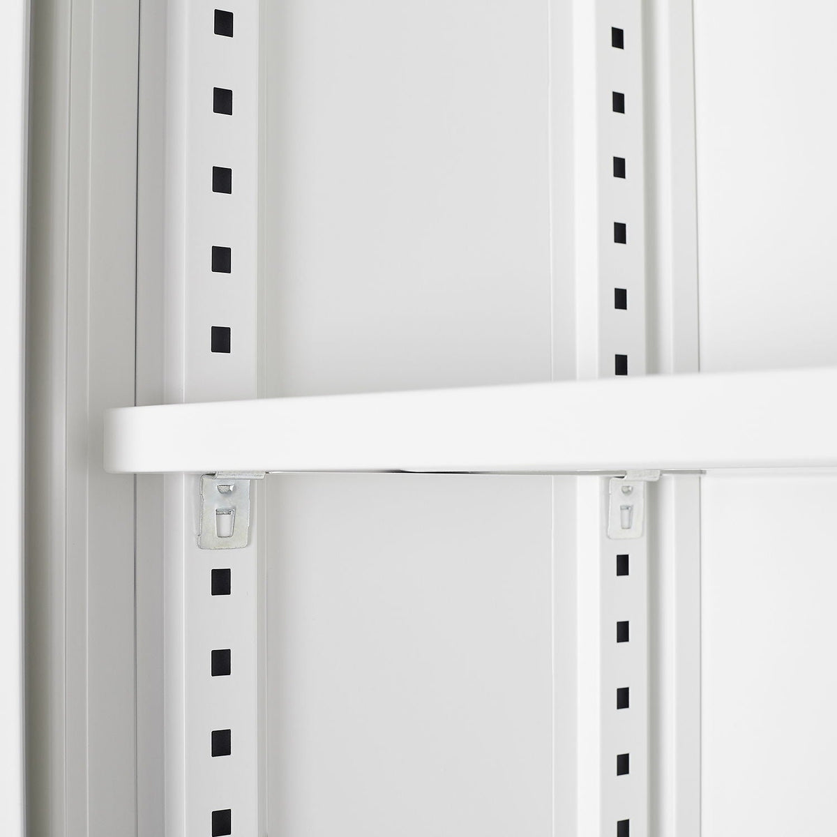 Metal storage cabinet with locking doors and adjustable shelf, white steel filing cabinet on Tampa Home & Garden Store