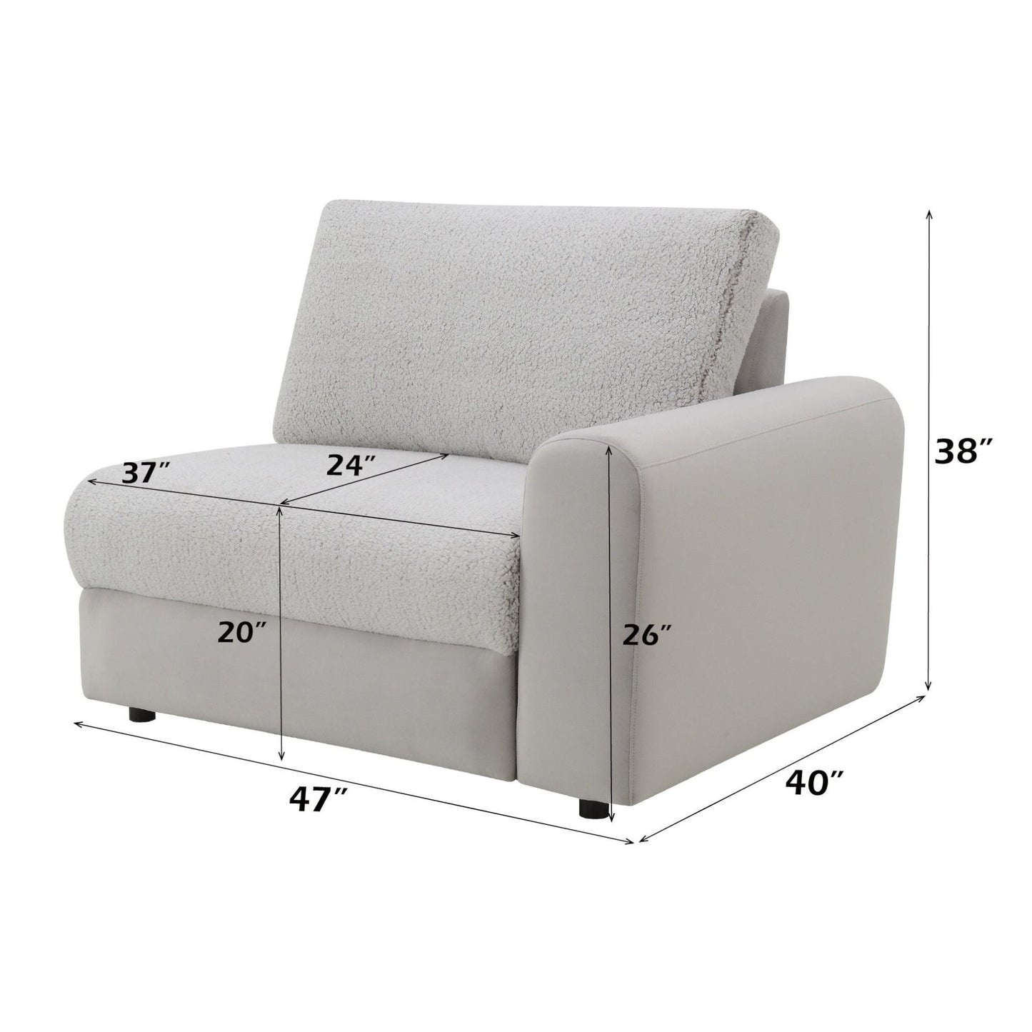 Tarrance modular power recliner sectional gray fabric two-piece by HouseOfZazla on Tampa Home & Garden Store