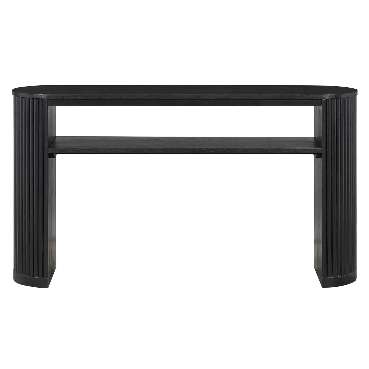 Console Table With Fluted Legs and Open Shelf