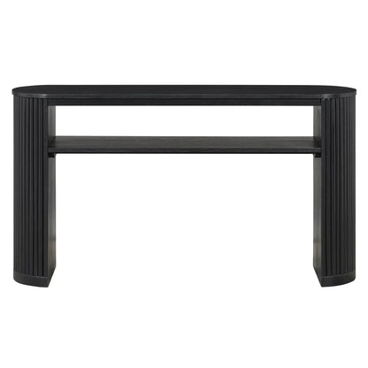 Console Table With Fluted Legs and Open Shelf