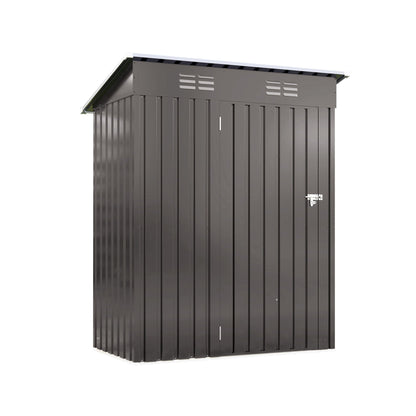 5 X 3 Ft Metal Shed with a Gray Pitched Roof