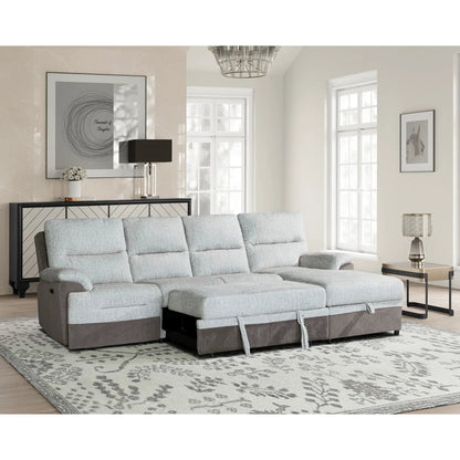 Kia Sectional With Power And USB, beige brown reclining sectional by Unique Piece Furniture on Tampa Home & Garden Store
