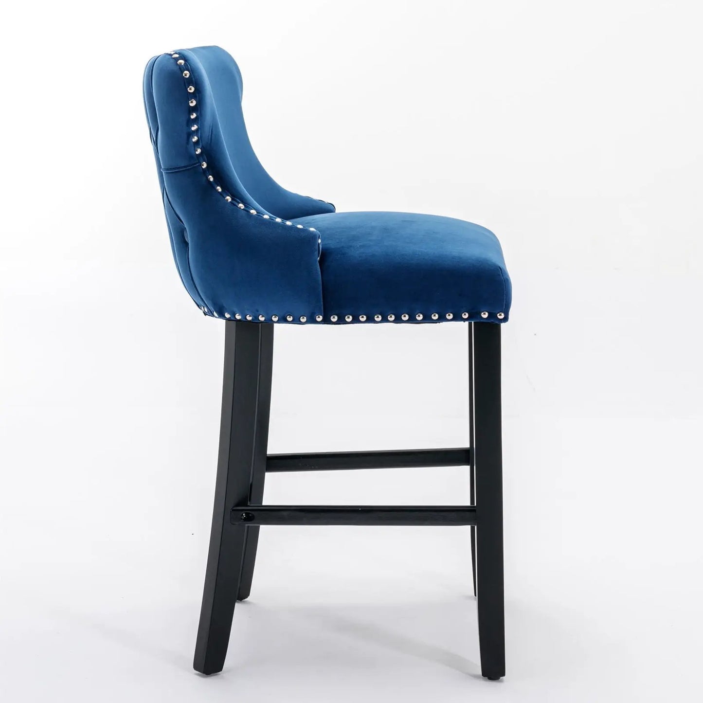 Contemporary Wing-Back Barstools with Tufting