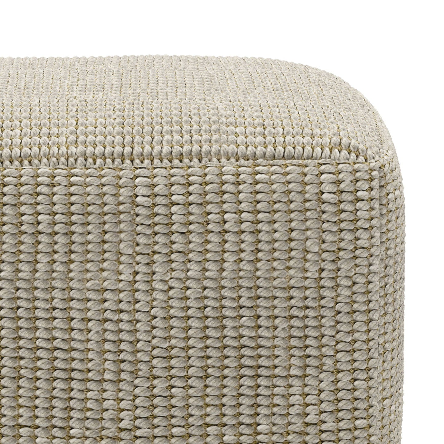 Zelma Woven Outdoor and Indoor Pouf Cream