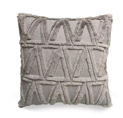 Plush Solid Color Sofa Pillowcase for Living Room