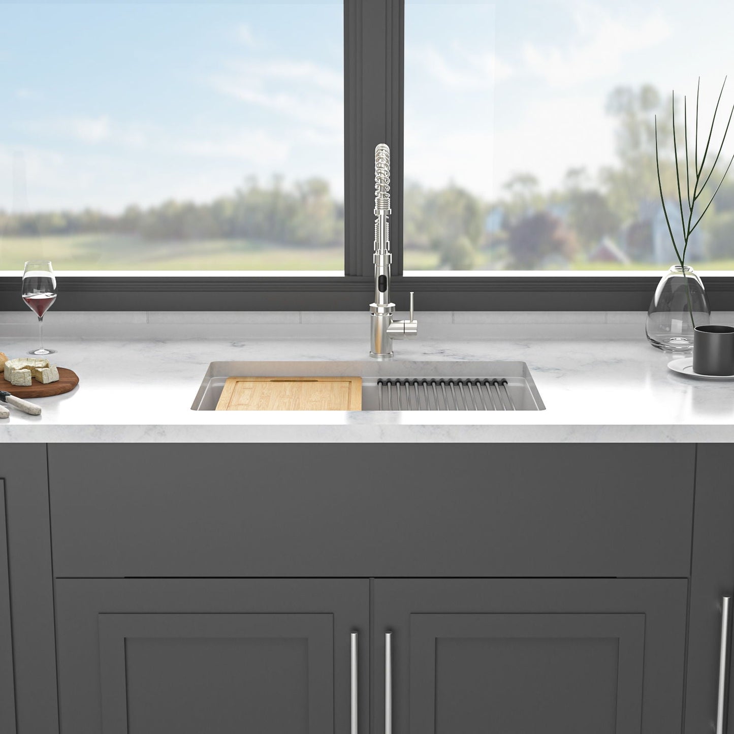 Undermount Quartz Kitchen Sink and Composite Top