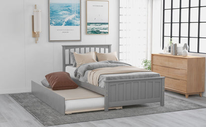 Wood Platform Bed with Headboard and Footboard