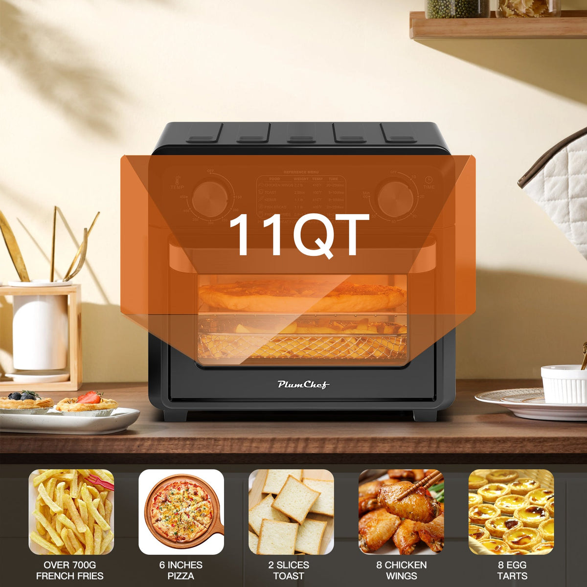Compact 11 Qt Air Fryer for Family Meals