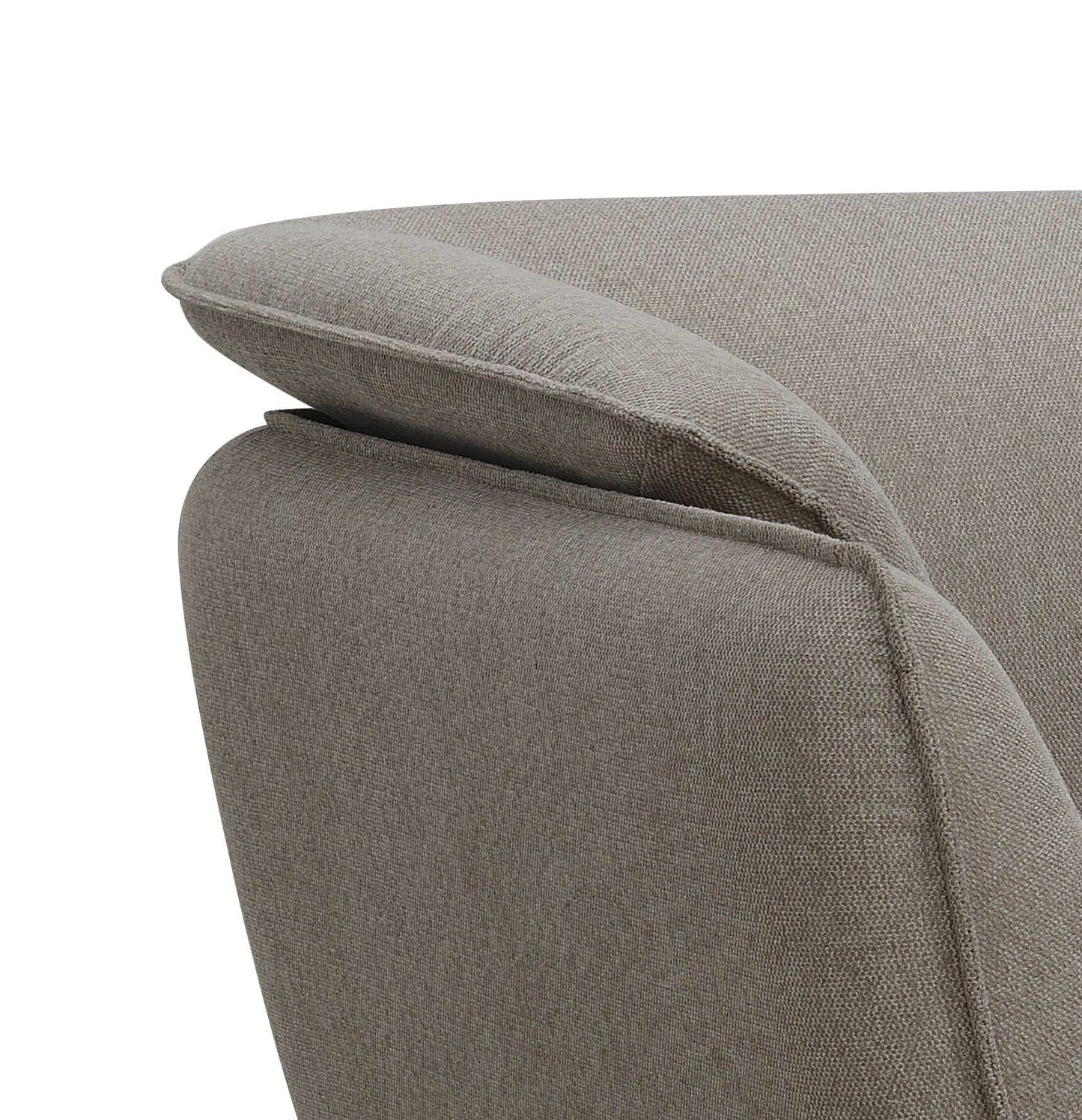 Nayeli Boucle Chair armchair close-up in taupe boucle upholstery by HouseOfZazla on Tampa Home & Garden Store