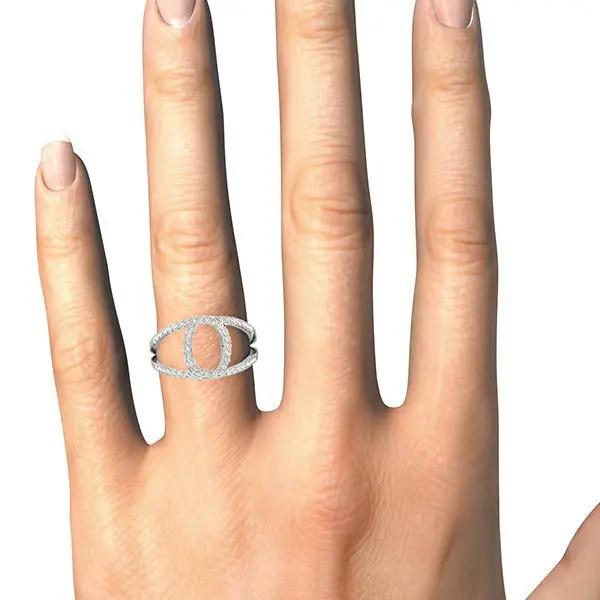 14k white gold diamond loop style dual-band ring 1/2 cttw by Bids.com on Tampa Home & Garden Store