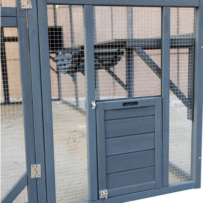 Spacious Wooden Cat Enclosure with Gray Roof