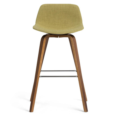 Randolph Bentwood counter/bar stool set of 2 in mustard linen with wood legs on Tampa Home & Garden Store