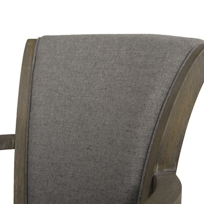 Williams Swivel Bar Stool with Armrests, gray upholstery on solid hardwood frame on Tampa Home & Garden Store