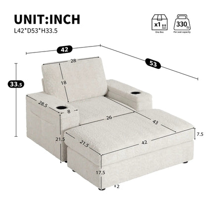 Oversized Chaise Lounge Rabbit Fur Sofa Bed